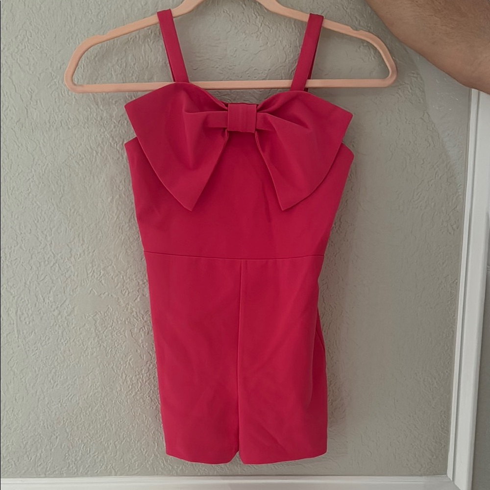 Pink Bow Strap Romper